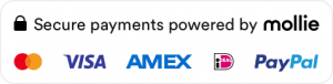 Secure payments powered by Mollie Cards iDeal PayPal 2x