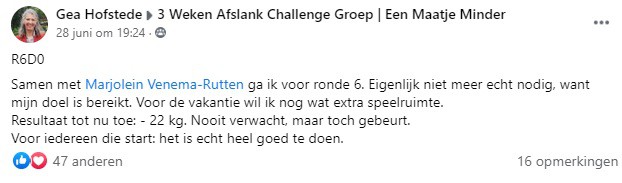 Gea (50) verloor 22 kilo: "Ik was de mama die altijd aan het lijnen was" 1 gea fb