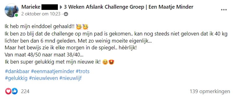 marieke succesverhaal min