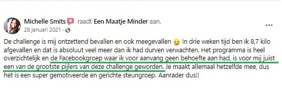 Snel afvallen is dé sleutel tot blijvend gewichtsverlies 6 Michelle fb groep teste min 1