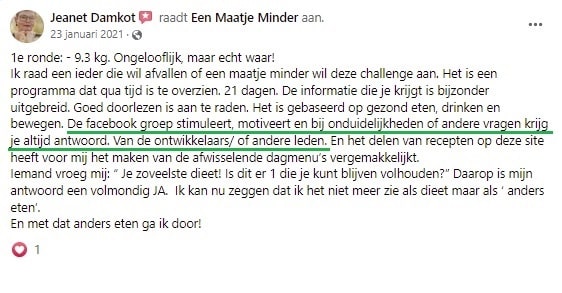 Snel afvallen is dé sleutel tot blijvend gewichtsverlies 9 jeanet fb groep min 1