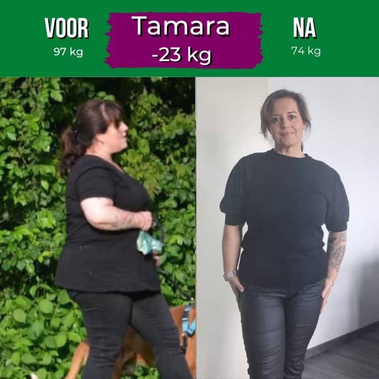 Tamara (48) viel 23 kilo af: ‘Ik heb geen verdoofd gevoel meer. Ik bruis van de energie!' 2 Tamara Resultaat 781 × 781px 1 min