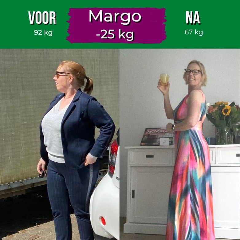 Margo (47) viel 25 kilo af: ‘Geloof me, als ik het kan, kan iedereen het’ 2 25 kilo afvallen margo