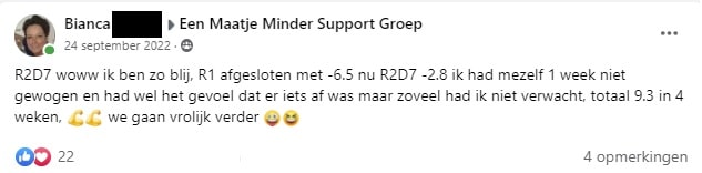 Bianca (50) viel 20 kilo af: "Ik ga nooit meer eten zoals voorheen. Dit is nu normaal" 1 bianca FB groep min