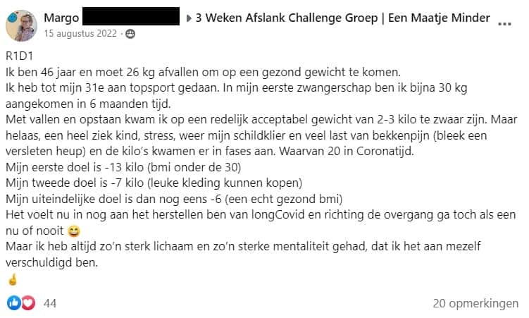Margo (47) viel 25 kilo af: ‘Geloof me, als ik het kan, kan iedereen het’ 1 Margo facebook biercht